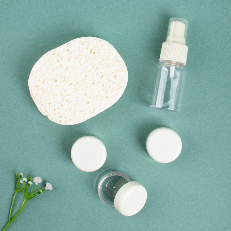 Mini Travel Beauty Set with Sponge and Bottles