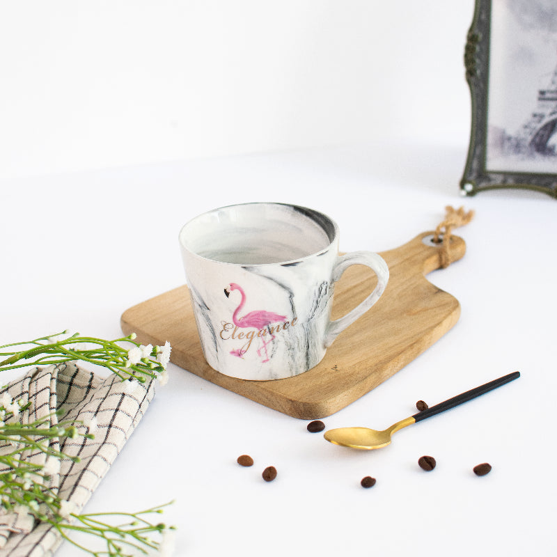 Dreamy Flamingo Marble Coffee Mug Coffee Mugs June Trading Smoke Grey  