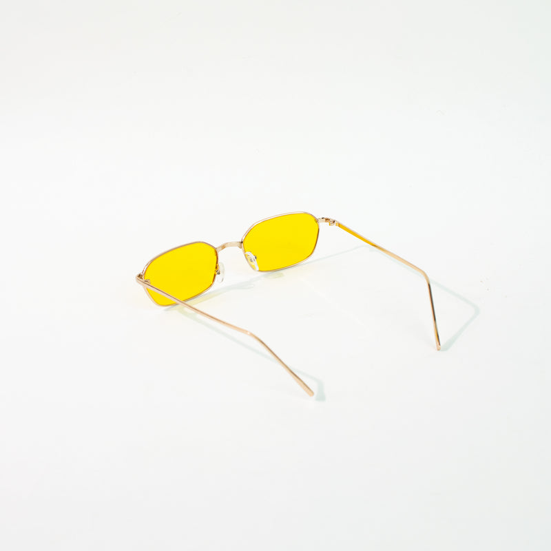 Vintage Butter Yellow Full-Rim Unisex Sunglass Eyewear June Trading   