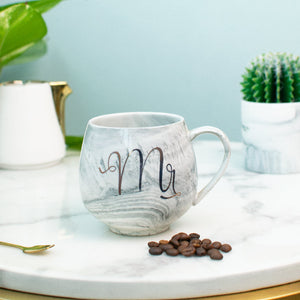 Marble Accent Mr Initials Ceramic Mug Coffee Mugs June Trading   