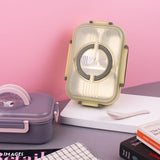 Traditional Bento Style Lunch Box Lunch Boxes June Trading Grey & Yellow  