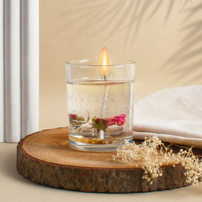 Dried Bloom Aroma Gel Candle | Rosy Sandalwood Candles The June Shop   