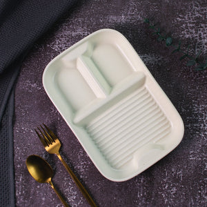 Araceli Sectioned Plate Serving Tray The June Shop Cream White  