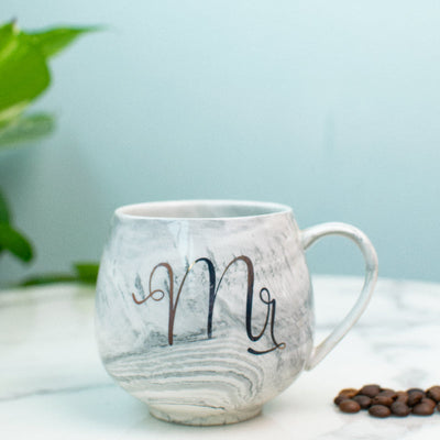 Marble Accent Mr Initials Ceramic Mug Coffee Mugs June Trading   