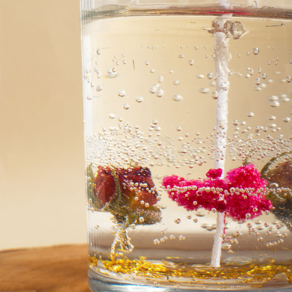 Dried Bloom Aroma Gel Candle | Rosy Sandalwood Candles The June Shop   