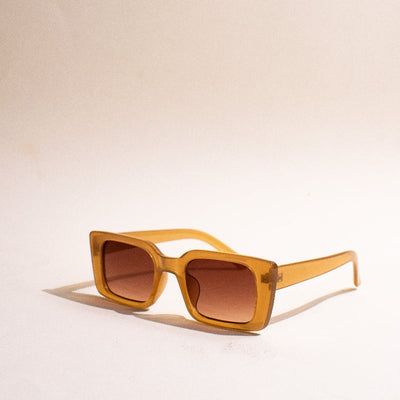 Vintage Rectangle Squash Orange Sunglass Eyewear June Trading   