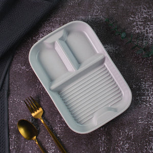 Araceli Sectioned Plate Serving Tray The June Shop Pewter Grey  