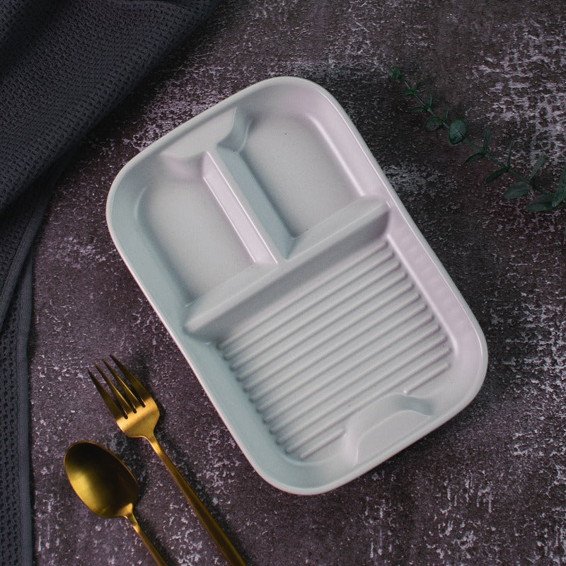 Araceli Sectioned Plate Serving Tray The June Shop Pewter Grey  