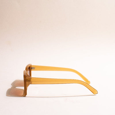 Vintage Rectangle Squash Orange Sunglass Eyewear June Trading   