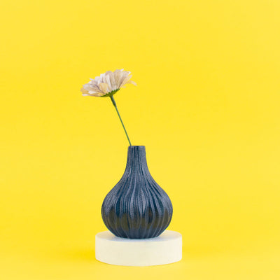 Modern Textured Mini Flower Vase Vases June Trading Deep Blue  