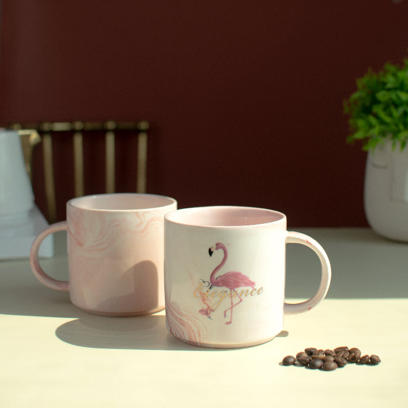 Speckled Flamingo Ceramic Mug Coffee Mugs June Trading   