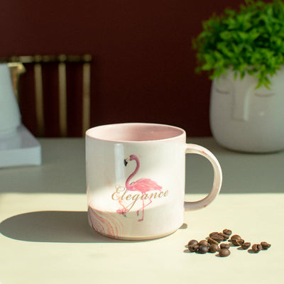 Speckled Flamingo Ceramic Mug Coffee Mugs June Trading Flamingo  
