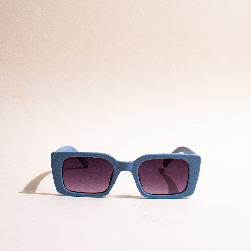 Vintage Rectangle True Blue Sunglass Eyewear June Trading   