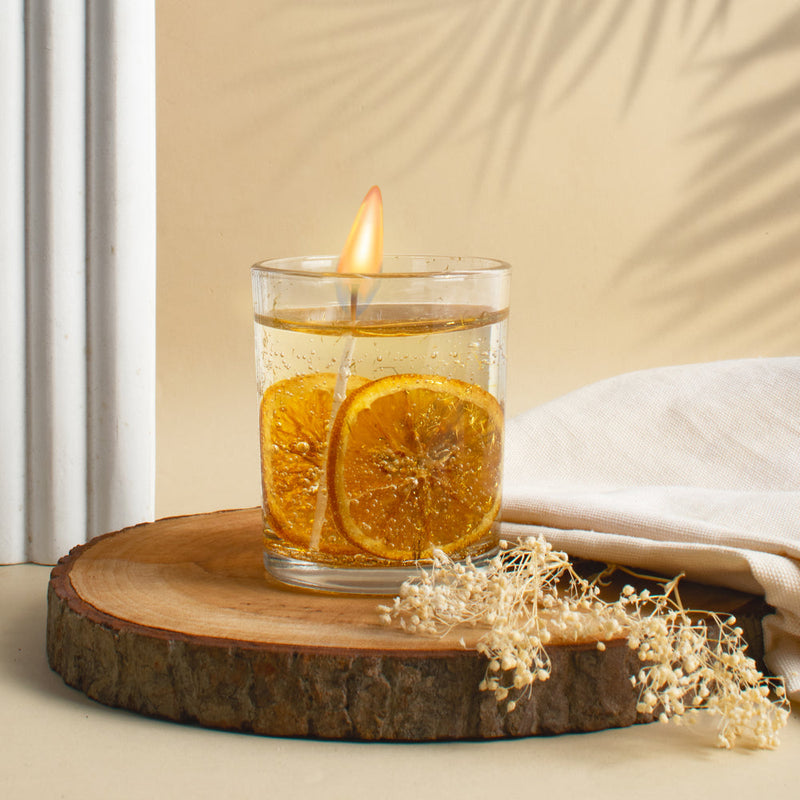 Dried Bloom Aroma Gel Candle | Rosy Tangerine Candles The June Shop   