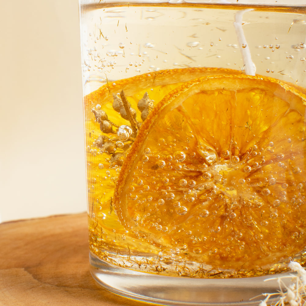 Dried Bloom Aroma Gel Candle | Rosy Tangerine Candles The June Shop   