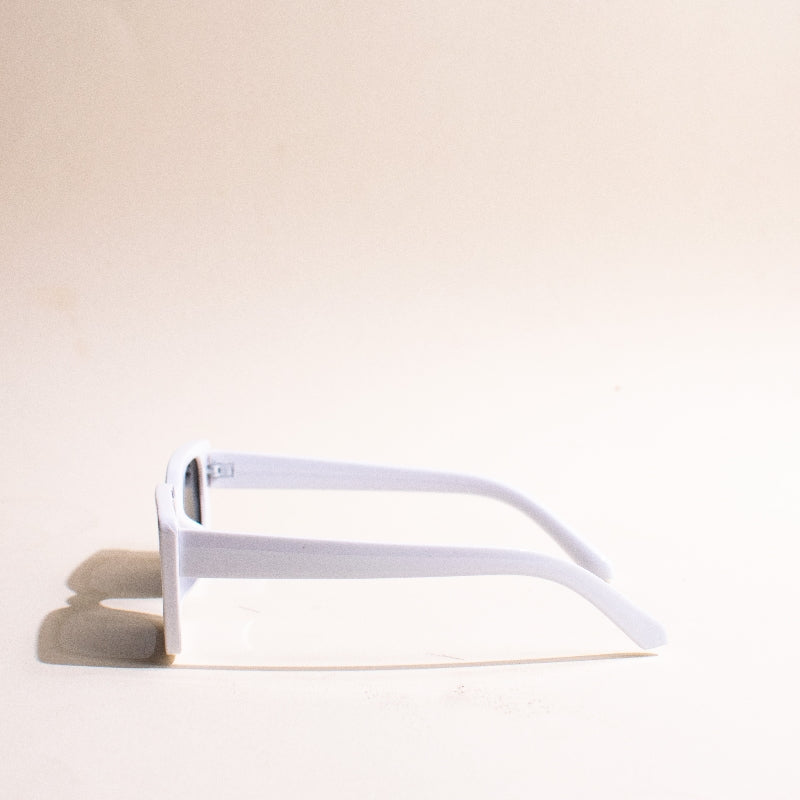Vintage Rectangle Chalk White Sunglass Eyewear June Trading   