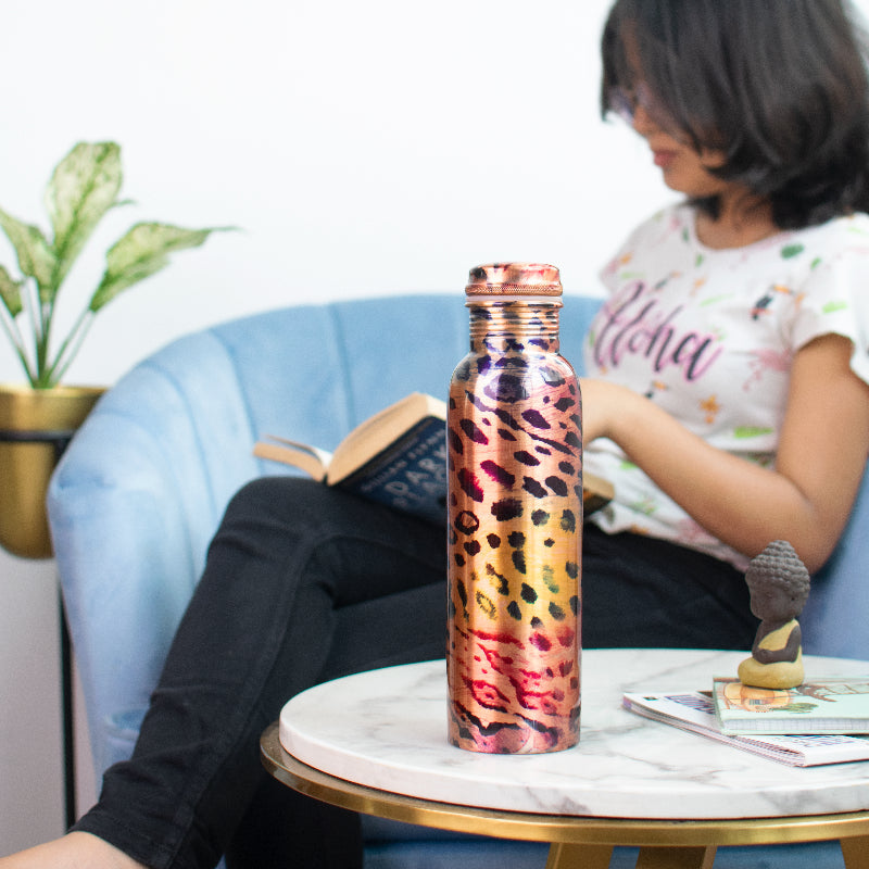 Leopard Printed Copper Bottle Bottles June Trading   