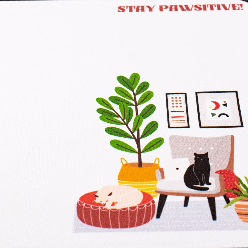 Staying Pawsitive Versatile Desk Mat Desk Mats June Trading   