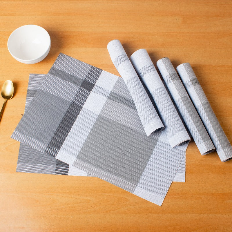 Metal Grey Table Mats Set | 6 Pcs Tablemat The June Shop   
