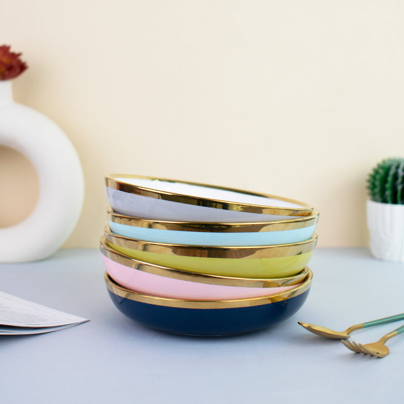 Gold Rim Colour Pop Serving Plate (7 Inches)
