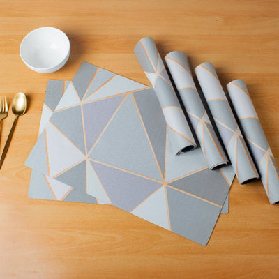 Abstract Grey Table Mats Set | 6 Pcs Tablemat The June Shop   