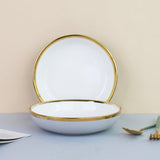 Gold Rim Colour Pop Serving Plate (7 Inches) Pasta Bowl June Trading Merry Mauve  