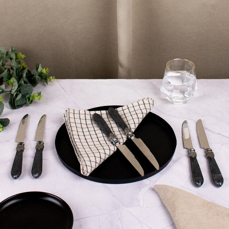 Pewter Accent Regal 24 Piece Cutlery Set Cutlery June Trading   