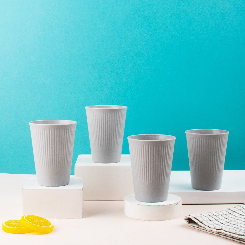 Drink Up Contemporary Tumbler Set Of 4 (Wheat-Straw) Travel Mug The June Shop Cloud Whisper  