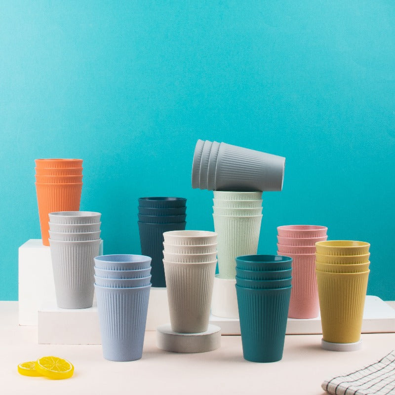 Drink Up Contemporary Tumbler Set Of 4 (Wheat-Straw) Travel Mug The June Shop   