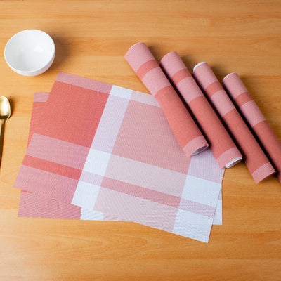 Rosy Pink Table Mats Set | 6 Pcs Tablemat The June Shop   
