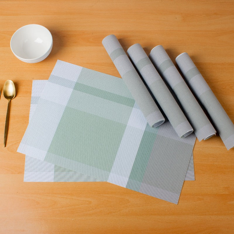 Tea Green Table Mats Set | 6 Pcs Tablemat The June Shop   