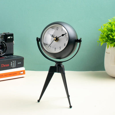 Pendulum Allure Table Clock With Tripod Stand Table Clocks The June Shop Inky Black  