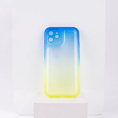 Dual Splash Clear Silicone Apple iPhone 12 Cover iPhone 12 June Trading Blue & Yellow  