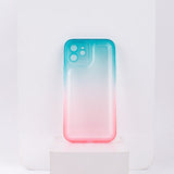 Dual Splash Clear Silicone Apple iPhone 12 Cover iPhone 12 June Trading Teal & Pink  