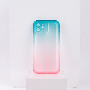 Dual Splash Clear Silicone Apple iPhone 12 Cover iPhone 12 June Trading Teal & Pink  