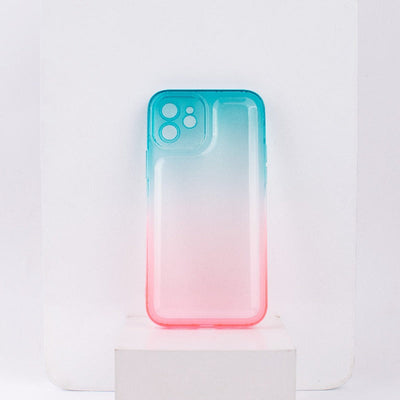 Dual Splash Clear Silicone Apple iPhone 12 Cover iPhone 12 June Trading Teal & Pink  