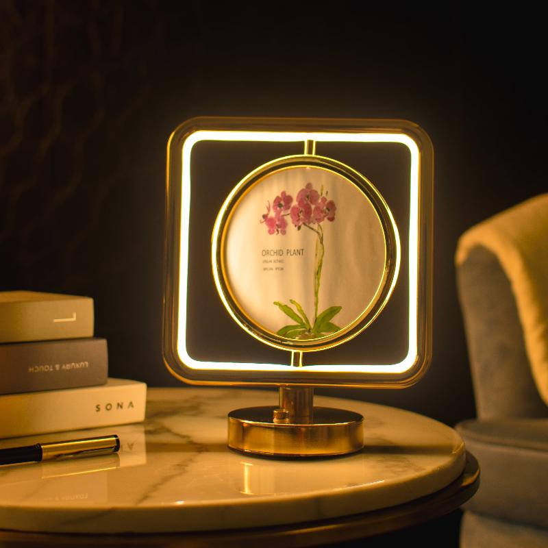 Circular Photo Frame Touch Sensor Square Lamp