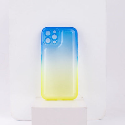 Dual Splash Clear Silicone Apple iPhone 12 pro Cover iPhone 12 Pro June Trading Blue & Yellow  