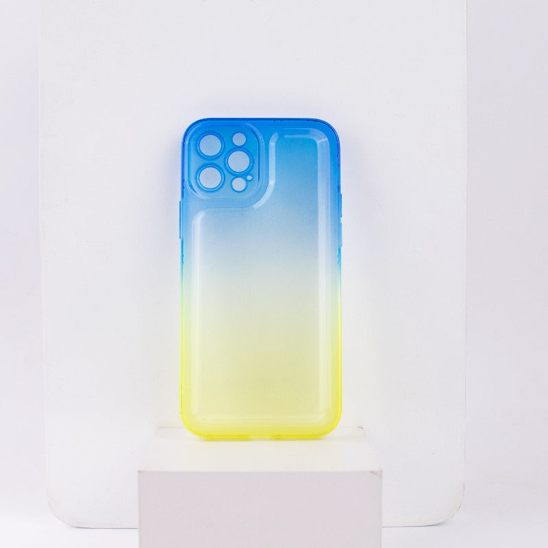 Dual Splash Clear Silicone Apple iPhone 12 pro Cover iPhone 12 Pro June Trading Blue & Yellow  