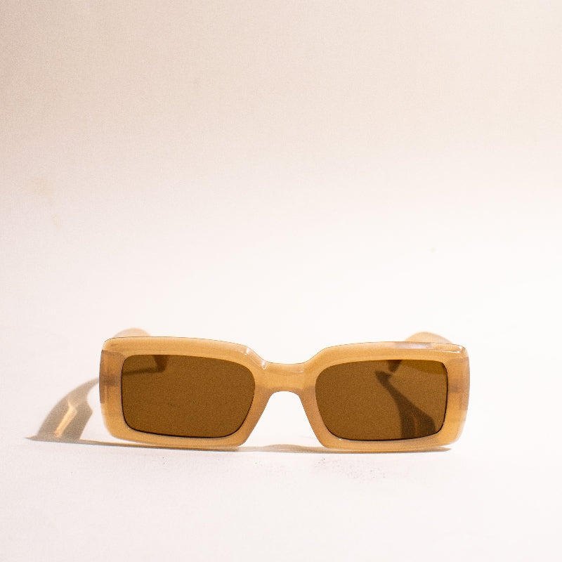 Dress To Kill Rectangle Light Orange Sunglass Eyewear June Trading   