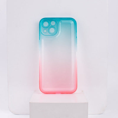 Dual Splash Clear Silicone Apple iPhone 13 Cover iPhone 13 June Trading Teal & Pink  