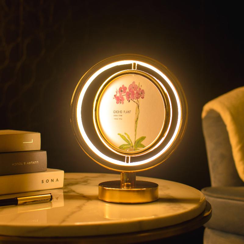 Circular Photo Frame Touch Sensor Lamp