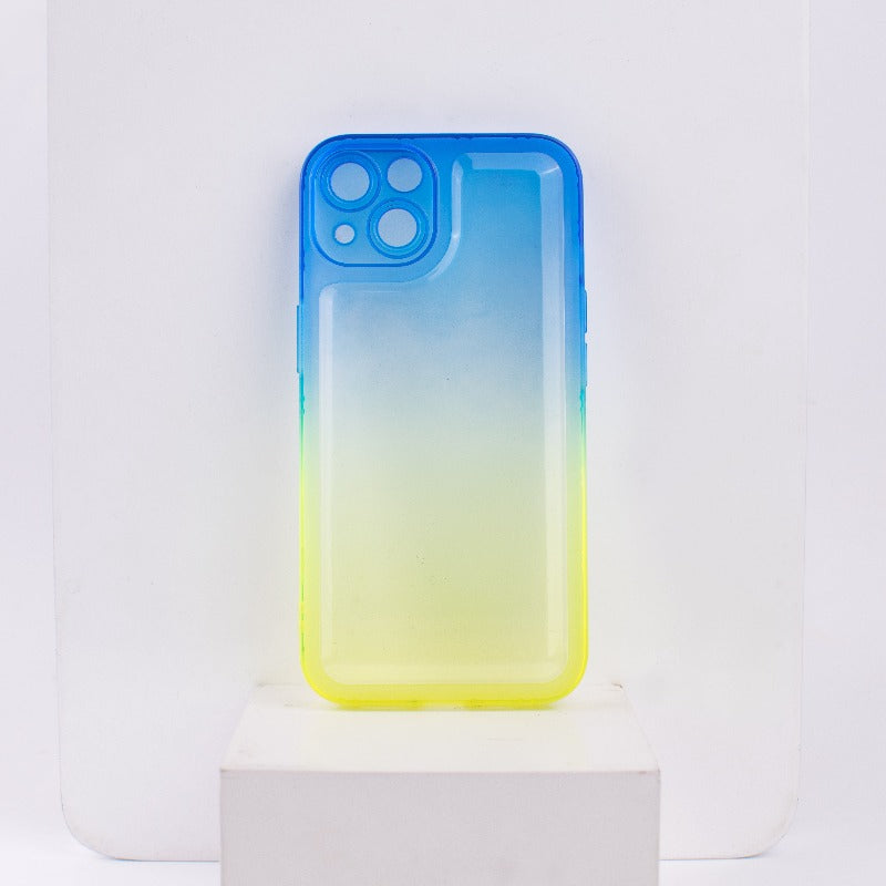 Dual Splash Clear Silicone Apple iPhone 13 Cover iPhone 13 June Trading Blue & Yellow  