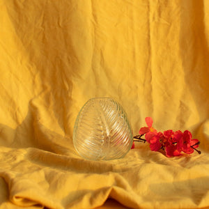 Leaf Imprint Modish Glass Vase Vases June Trading Clear Glass  