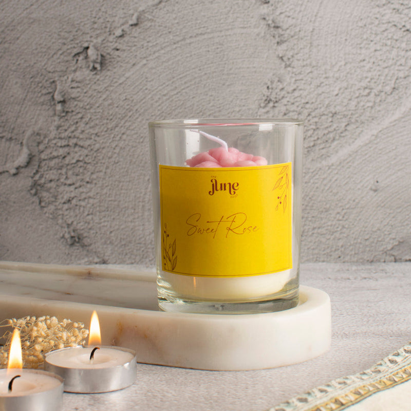 Zen Blossom Votive Aroma Candle Candles The June Shop Sweet Rose  