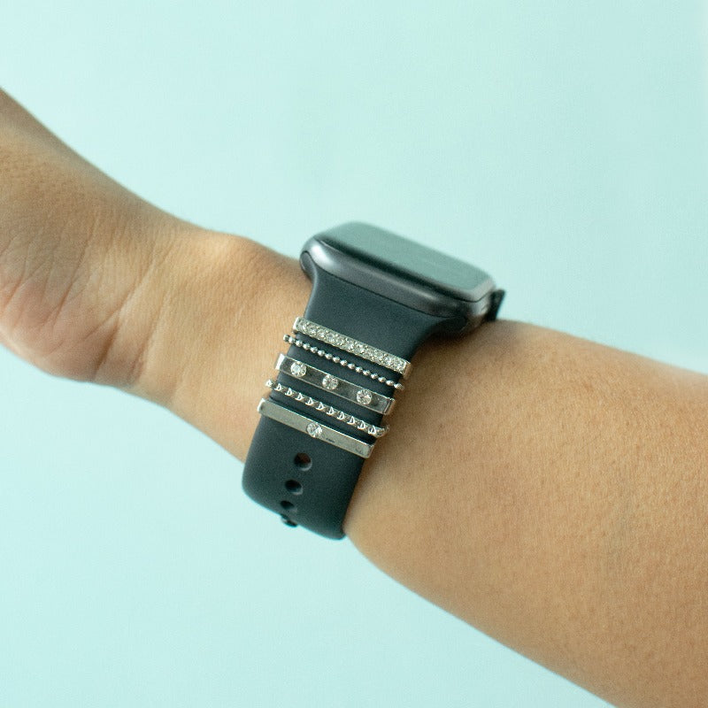 Bling It Silver Smartwatch Band Accessories Set Watch Band Accessories June Trading   