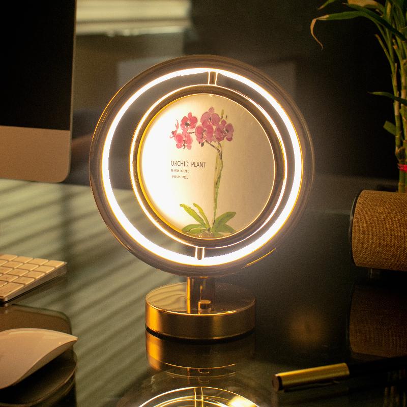 Circular Photo Frame Touch Sensor Lamp