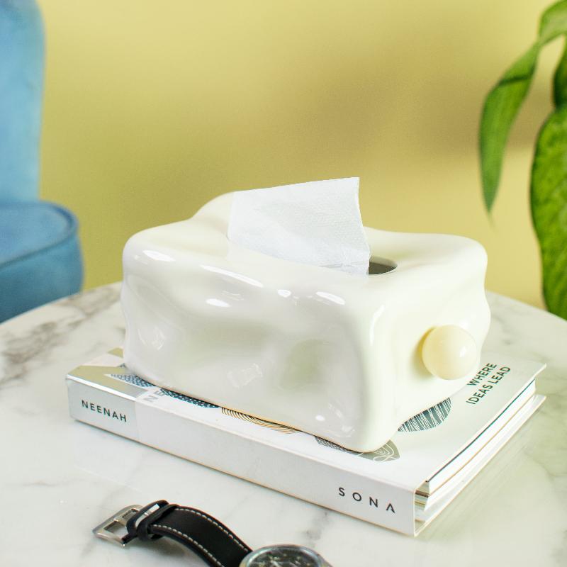 Sculpted Flow Ceramic Tissue Holder