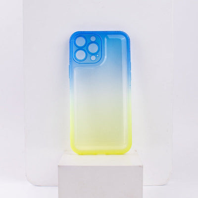 Dual Splash Clear Silicone Apple iPhone 13 Pro Max Cover iPhone 13 Pro Max June Trading Blue & Yellow  