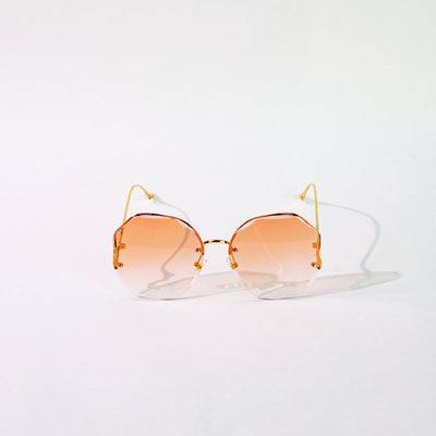 Hexagonal Retro Ombre Orange Sunglass Eyewear June Trading   